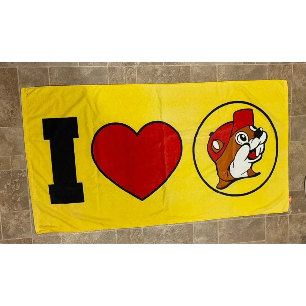 I Love Buc-ee's Beach Towel Large Nautical Ocean